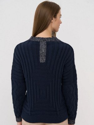 Джемпер женский 7212-40092   893/13254-24 т.джинс/жемчужно-синий