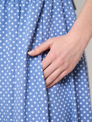 Платье женское 5231-3746   Ш88 голубой горошек