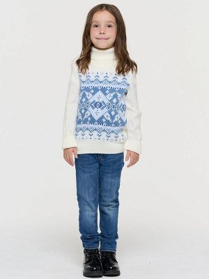Свитер детский 5232-6241   504/3100196/037/045 молоко/голубой/ниагара/индиго лайт