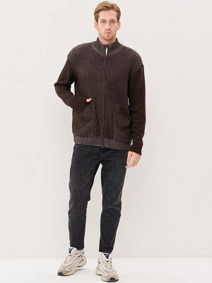 Кардиган мужской 7232-16001   5800363/6400173 горький шоколад/титаниум