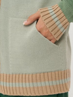Кардиган женский 7242-14127   5200785/4300850/4300913 латте/св.полынь/шалфей