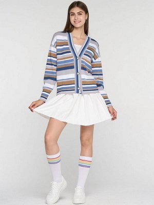 Кардиган женский 7242-14125   6100199/501/830035/5300616/3400591 туман/белый/т.джинс/карамельный кофе/зимнее утро