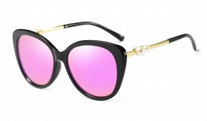 Поляризованные очки с розовыми зеркальными стеклами и жемчужинами