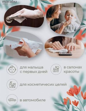 Салфетки бумажные MARABU размер 220*190, 220 шт Botanica 2 (цветы)