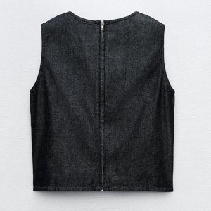 Джинсовый топ trf cut out, темный индиго | 8197/030