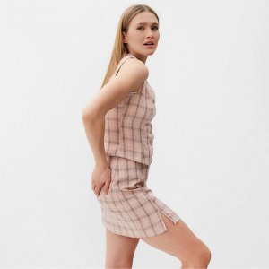 Жилет женский MINAKU: Casual Collection цвет клетка розовый
