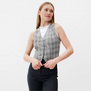Жилет женский MINAKU: Casual Collection цвет клетка серая