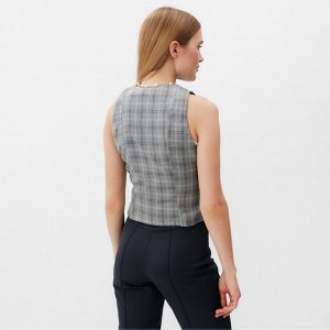 Жилет женский MINAKU: Casual Collection цвет клетка серая