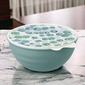 МИСКА С КРЫШКОЙ С ДЕКОРОМ WAVE 3,7Л (Синий)