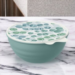 МИСКА С КРЫШКОЙ С ДЕКОРОМ WAVE 3,7Л (Синий)