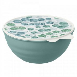 МИСКА С КРЫШКОЙ С ДЕКОРОМ WAVE 3,7Л (Синий)