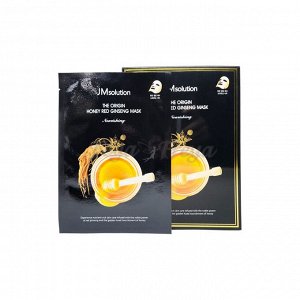 JM SOLUTION THE ORIGIN HONEY GINSENG MASK 30ml Питательная тканевая маска с женьшенем и прополисом 30мл