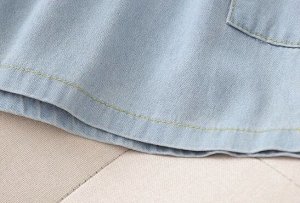 Шорты джинсовые свободные, пояс на резинке, голубой