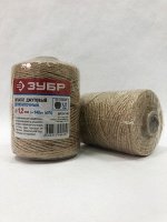 Джутовый шпагат 2-ниточный, d 1.2 мм, 140 м, 1120 ктекс, 12 кгс