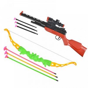 Набор игровой Оружие: Ружье, лук со стрелами, 8 пр., пластик, 12х46х2см