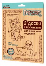 Доски для выжигания Утенок и кот-рыболов 2 шт