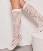 Гольфы детские для девочки ажурные белые cоты