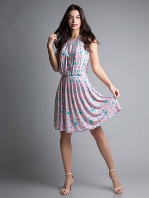 Платье Изумительное легкое платье из необычайно приятной и комфортной ткани - незаменимый вариант для лета
*	модель: 315/3
*	состав: 95% полиэстер, 5% эластан
*	длина от талии: 54см
*	44 ОГ(84-92), ОТ
