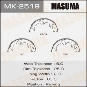 Колодки барабанные MASUMA парковочные [к-т 4шт] (1/20) MK-2519