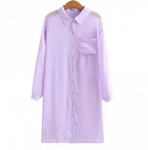 Шифоновая рубашка-кардиган на пуговицах, фиолетовый