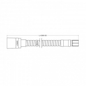 LE8050S "Аксессуары" Шланг гибкий 1,5 м для  лейки кух. смес., 1/2"-F(М12), EPDM-сталь хромированна