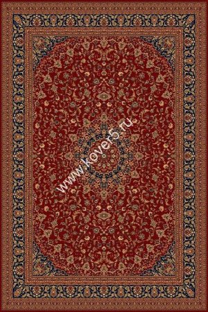 Ковер Ковер 207 Isfahan 63317 1,00 х 2,00 м, 100% шерсть / 1.00 x 2.00 / Прямоугольник / Толщина общ, мм 8 / Ворс 8 мм / бордовый,красный / Шерсть 100% / Молдова