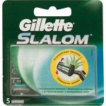 Gillette сменные кассеты SLALOM green c прочисткой PushClean и смазывающей полоской 5 шт