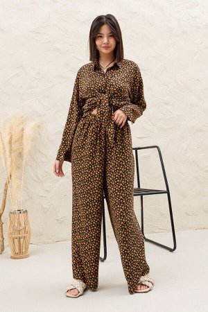 Костюм женский  SET001/07/Черный, коричневый
