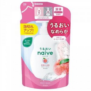 "Naive" Жидкое мыло (Гель для душа) для тела с эк. листьев персикого дерева (сменная упаковка), 360 мл