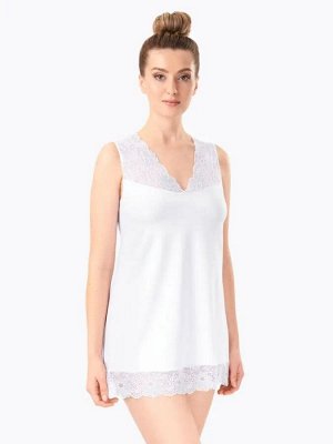 Ночная сорочка женская с кружевными вставками цвет Белый (Edelica)