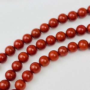 Бусины для украшений из кирпичной Яшмы (46 бусин)
