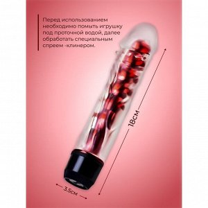 Вибратор реалистик, гелевый, стимуляция точки G, 18?3.5 см, TPE, красный