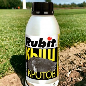 Средство от кротов, роющих грызунов, мышей-полевок,  реппелент  "КЫШ",  0,5л на 300 кв.м. "Рубит"