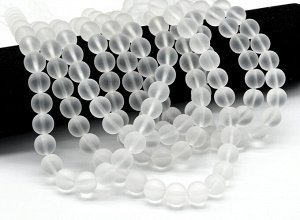 Бусины из горного хрусталя шарик 12мм (матовый), 39см, 34 бусины