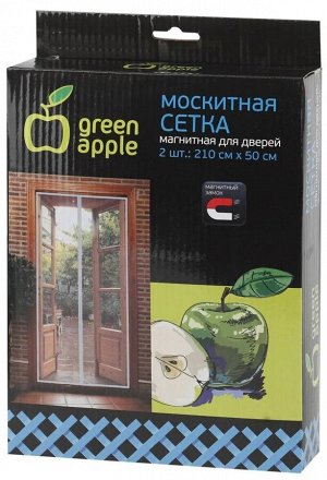 Магнитная сетка на дверь 2шт 210смx50см, магнитный замок  GREEN APPLE