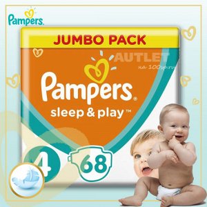 PAMPERS Подгузники Sleep & Play Mini (3-6 кг) Экономичная упаковка 68