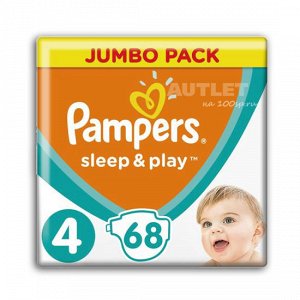 PAMPERS Подгузники Sleep & Play Mini (3-6 кг) Экономичная упаковка 68