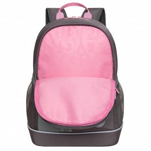 Рюкзак школьный GRIZZLY с карманом для ноутбука 13", жесткой спинкой, двумя отделениями, для девочки