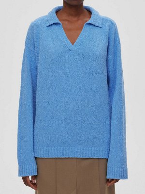 Aim Clothing Джемпер-поло из хлопка букле, голубой