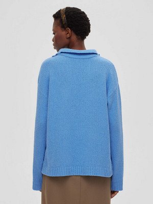 Aim Clothing Джемпер-поло из хлопка букле, голубой