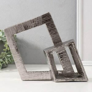 Фигурка керамика «Абстракция. Два квадрата», серебро, 25.5x5.5x20.5 см