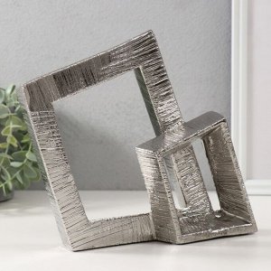 Фигурка керамика «Абстракция. Два квадрата», серебро, 25.5x5.5x20.5 см