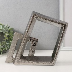 Сувенир керамика "Абстракция. Два квадрата" серебро 25,5х5,5х20,5 см