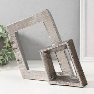 Фигурка керамика «Абстракция. Два квадрата», серебро, 25.5x5.5x20.5 см
