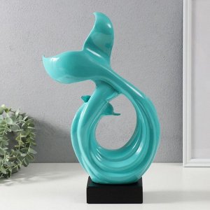 Фигурка керамика «Абстракция. Морские дельфины», бирюзовый, 9x18x40 см