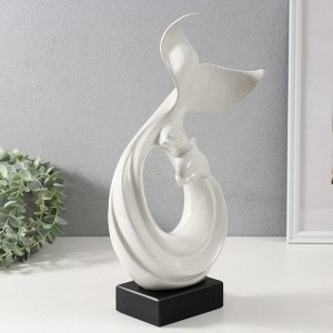 Фигурка керамика «Абстракция. Морские дельфины», белый, 9x18x40 см