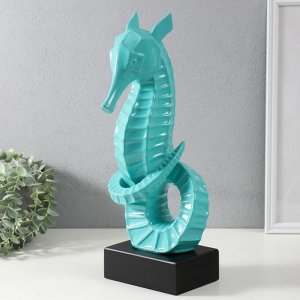 Фигурка керамика «Морской конек», бирюзовый, 15x12.5x42.5 см