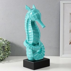 Фигурка керамика «Морской конек», бирюзовый, 15x12.5x42.5 см