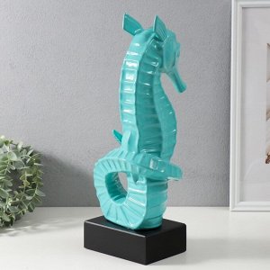 Фигурка керамика «Морской конек», бирюзовый, 15x12.5x42.5 см
