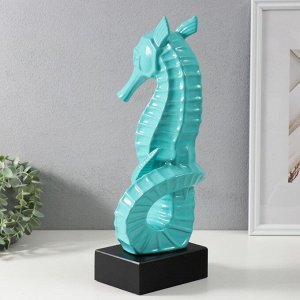 Фигурка керамика «Морской конек», бирюзовый, 15x12.5x42.5 см